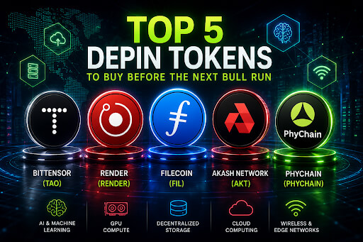 Top 5 DePIN Blockchain Tokens to Buy Before the Next Bull Run
